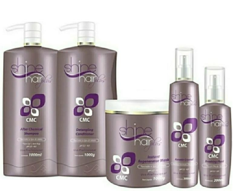 Shine Hair Brazilian Keratin Treatment CMC Cell Membrane Complex Damaged Hair Treatment Kit 5 Itens - Shine Hair