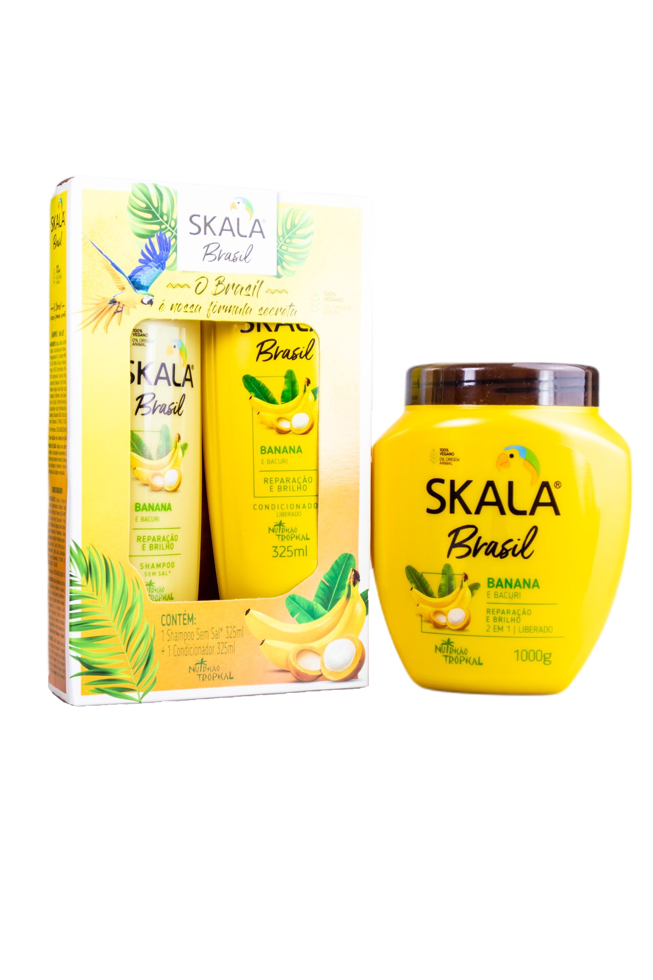 Skala Brazilian Keratin Treatment Skala Brasil Amazon Banana & Bacuri Nutrition Vegan Treatment Kit 3 Prod. - Skala