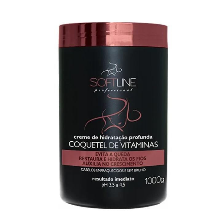 Soft Line Hair Mask Coquetel Vitaminas Vitamins Cocktail Anti Loss Hair Growth Mask 1Kg - Soft Line