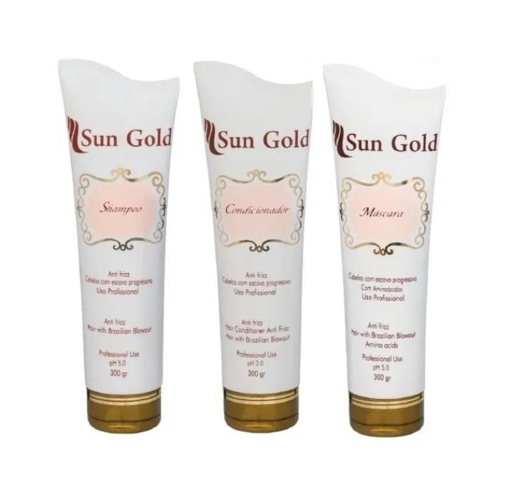 Sun Gold Home Care Home Care Care Anti Frizz Post Progressive Maintenance Kit 3x300ml - Sun Gold