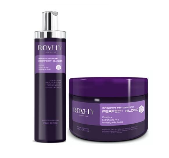 Toning Hair Treatment Kit Perfect Blond Keratin Acai Karite 2 Products - Rovely