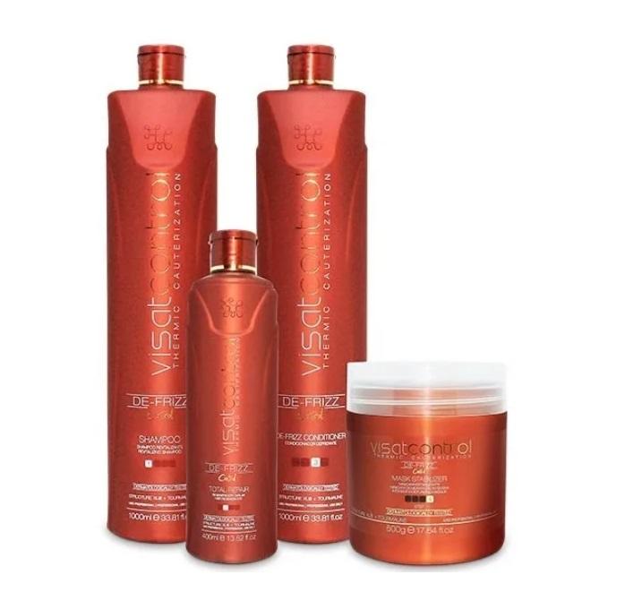 Visat Hair Brazilian Keratin Treatment Control Revitalizing Cauterization Btox Hair Treatment Kit 4 Itens - Visat Hair