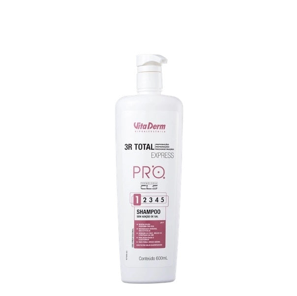 Vita Derm Shampoo 3R Total Express Damaged Hair Restore Moisturizing Shampoo 600ml - Vita Derm