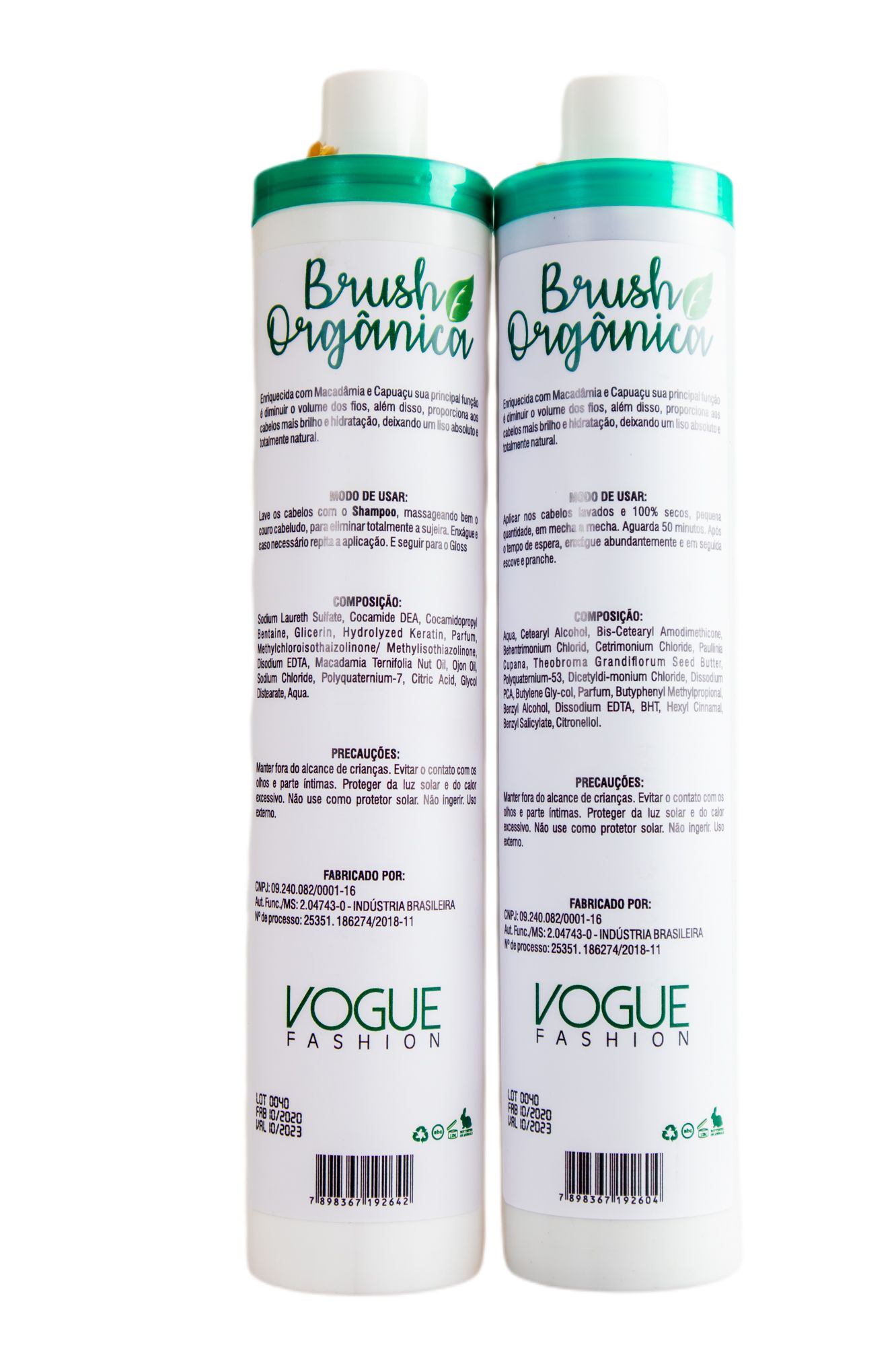 Vogue Fashion Brazilian Keratin Treatment Organic Brush Straightening Blowout Volume Reduction Smoothing Kit 2x1L - Vogue