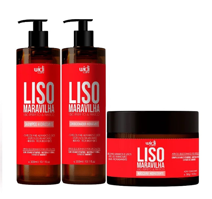 Widi Care Home Care Liso Maravilha Wonderful Smooth Home Care Hair Maintenance Kit 3x300 - Widi Care